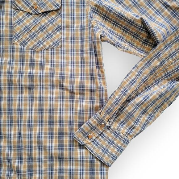 Aeropostale Authentic Brown Plaid Long Sleeve Snap Button Down Western Shirt L - Picture 2 of 5
